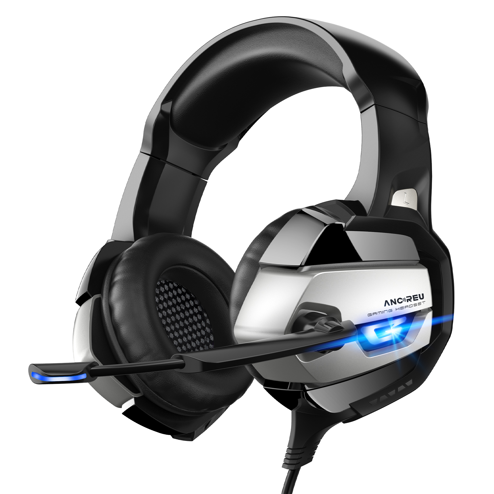 K5 Black Grey Led Gaming Headphones With Mic