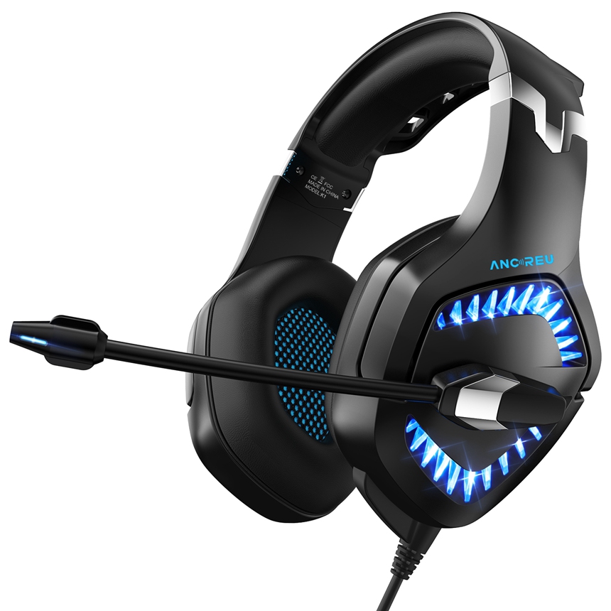 OEM Black Blue Best Wired Gaming Headset with RGB