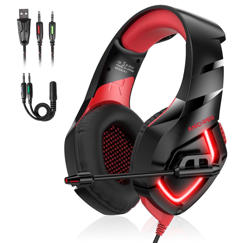 OEM Red Gaming Headset Cool Unique LED Light