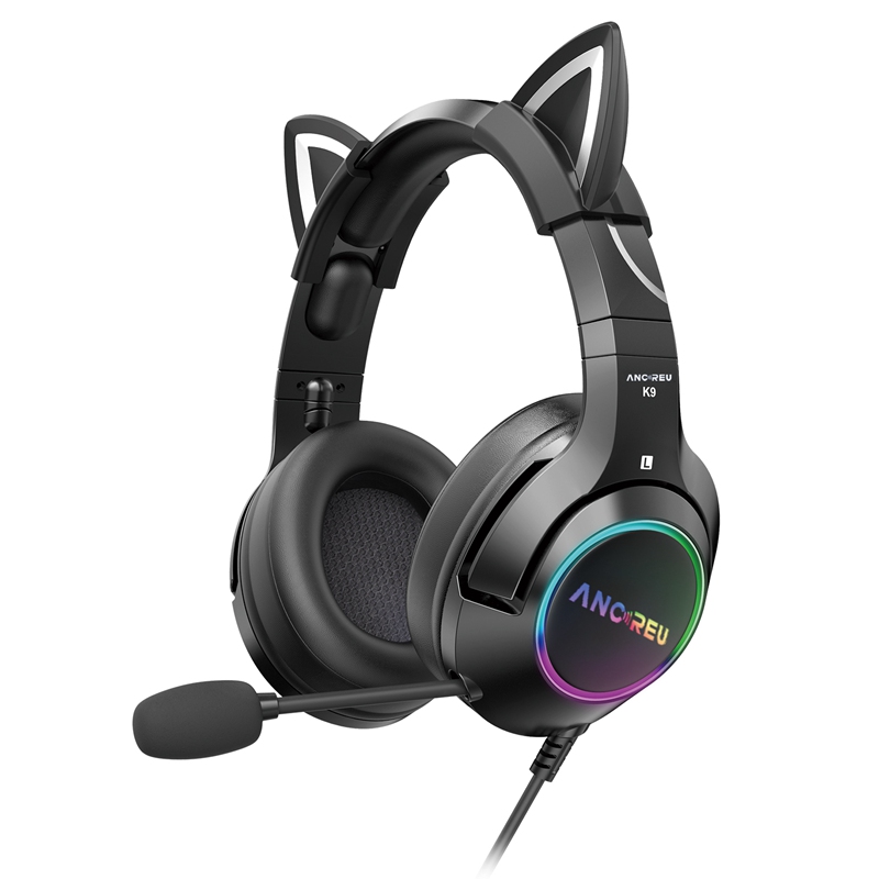 Custom Cute Gaming Headset With Cat Ear