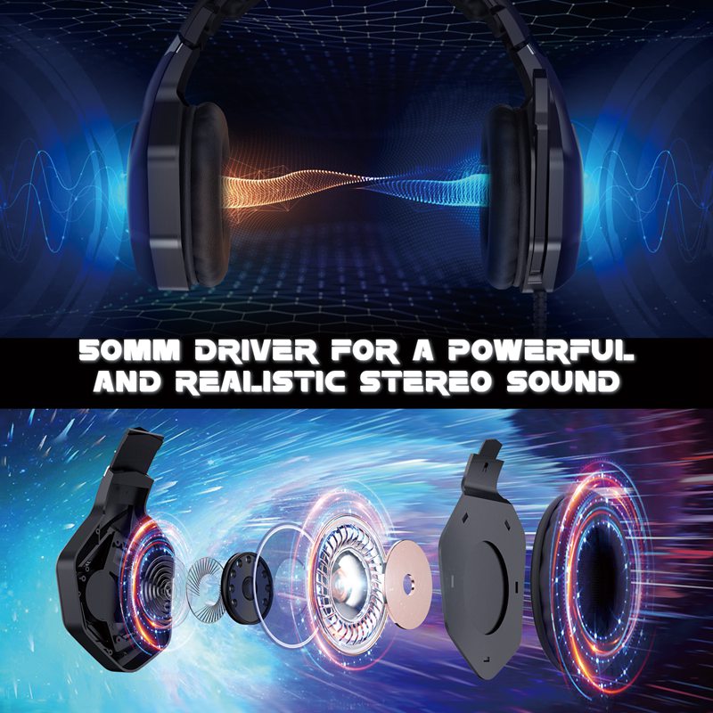 Factory Headphones For Gaming With Mic RGB Light