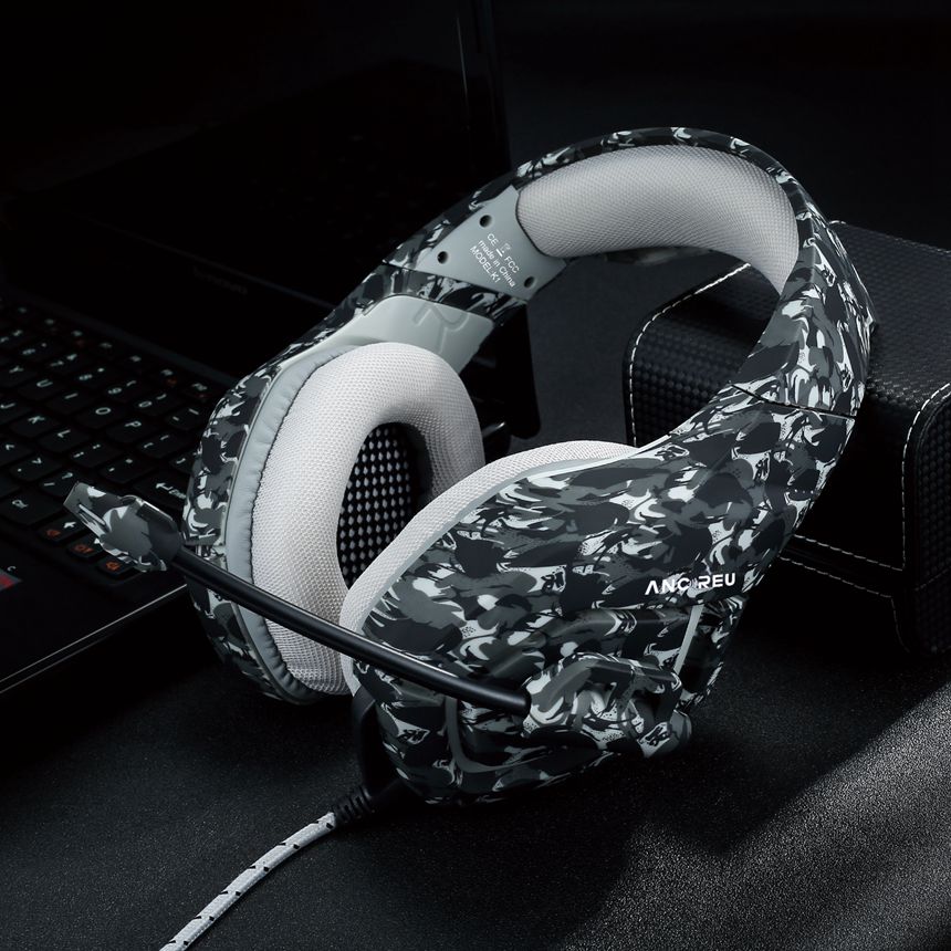 Custom Camouflage Gray Best Headphones For Gaming And Music