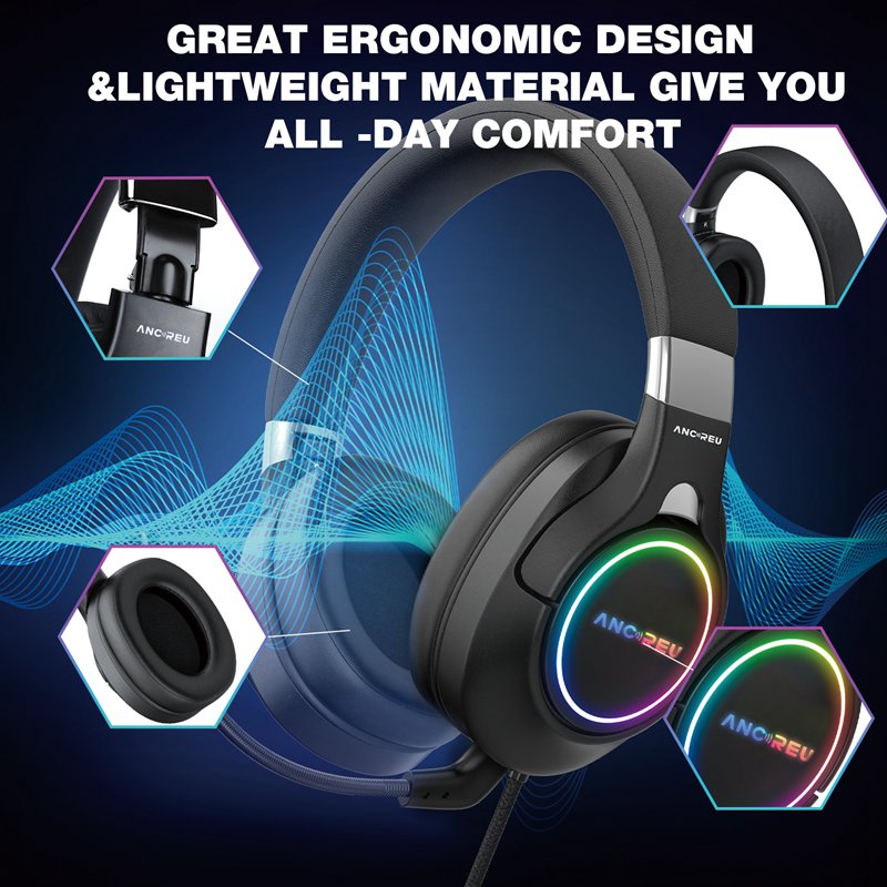 Factory Gaming Headphones With Mic Ergonomic Design