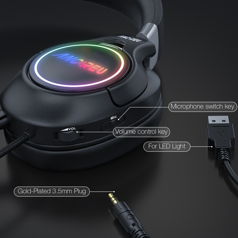 Factory Gaming Headphones With Mic Ergonomic Design