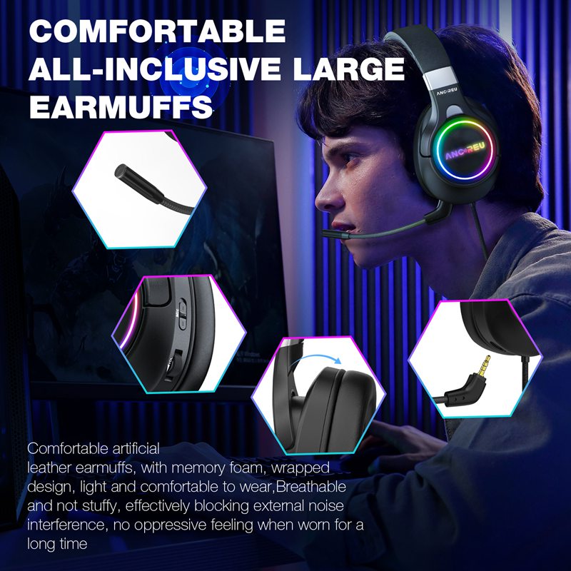 Factory Gaming Headphones With Mic Ergonomic Design