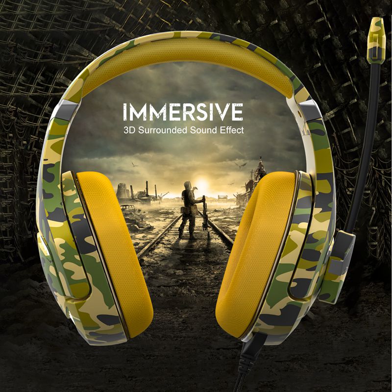 OEM Cool Gaming Headphones Camouflage Yellow