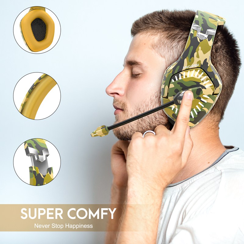 OEM Cool Gaming Headphones Camouflage Yellow