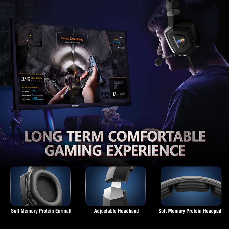 OEM Wired Gaming Headphones With 360°  Rotating Mic