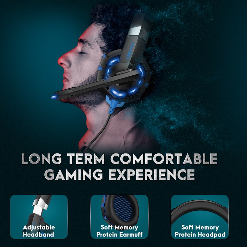 Factory Blue Gaming Headphones Adjustable