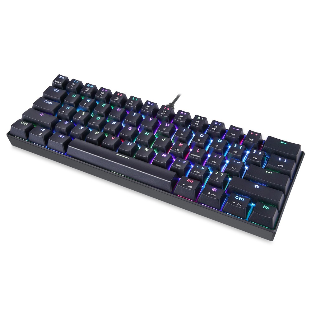 Customized 61keys Wired 17-RGB Small Gaming Keyboard