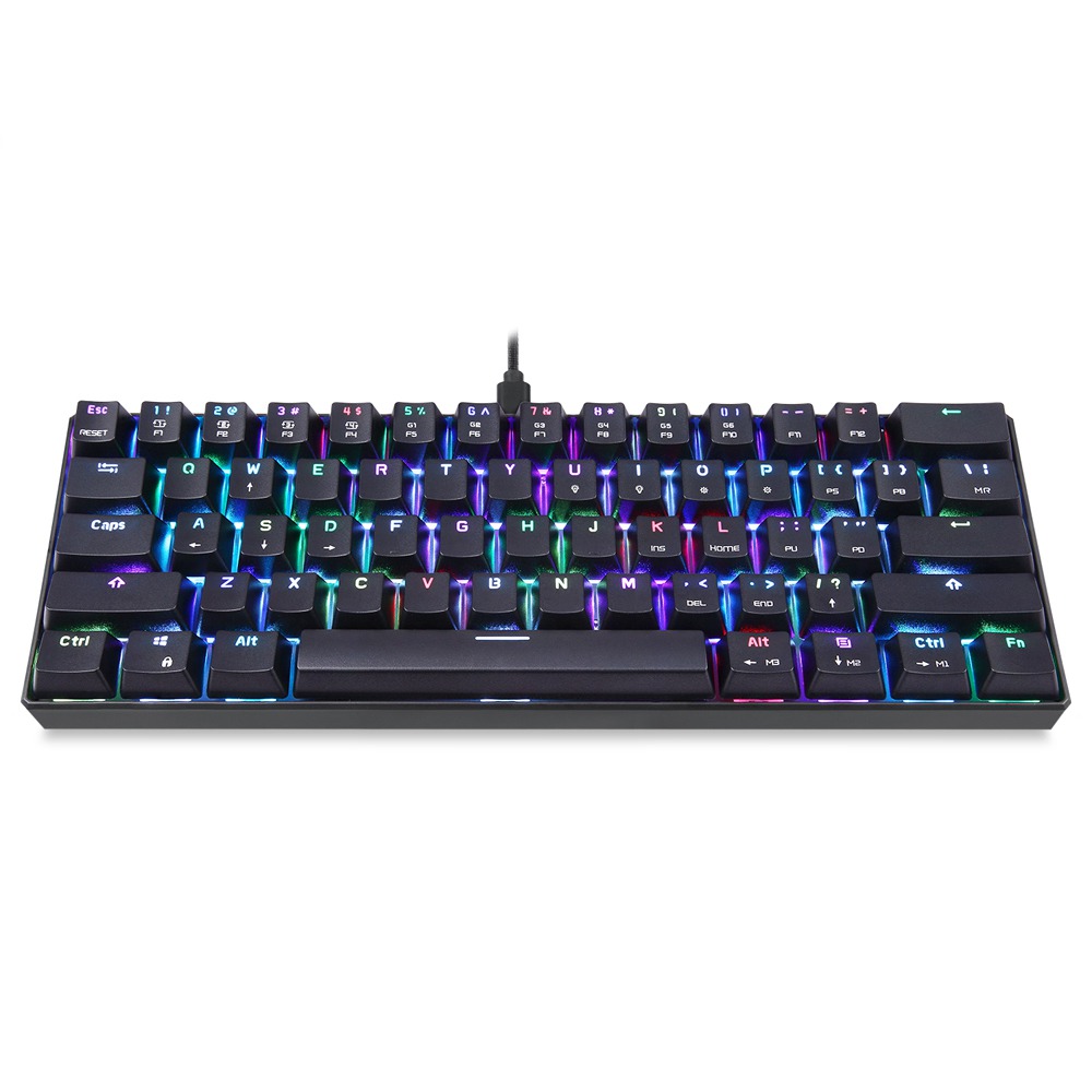 Customized 61keys Wired 17-RGB Small Gaming Keyboard