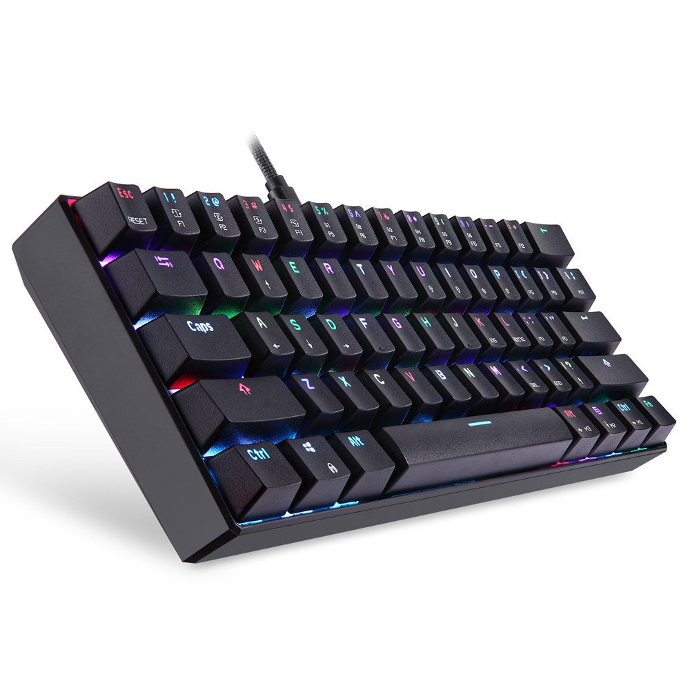 Customized 61keys Wired 17-RGB Small Gaming Keyboard