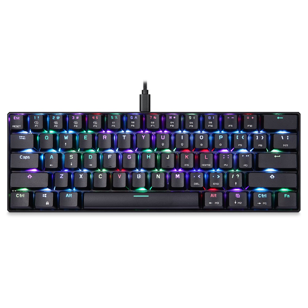 Customized 61keys Wired 17-RGB Small Gaming Keyboard