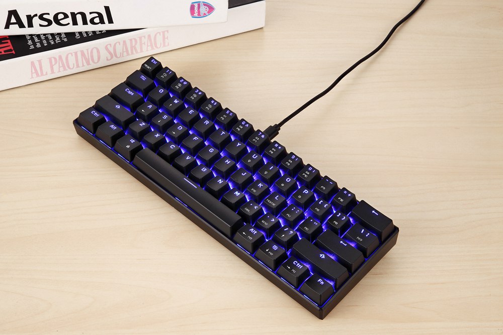 Customized 61keys Wired 17-RGB Small Gaming Keyboard