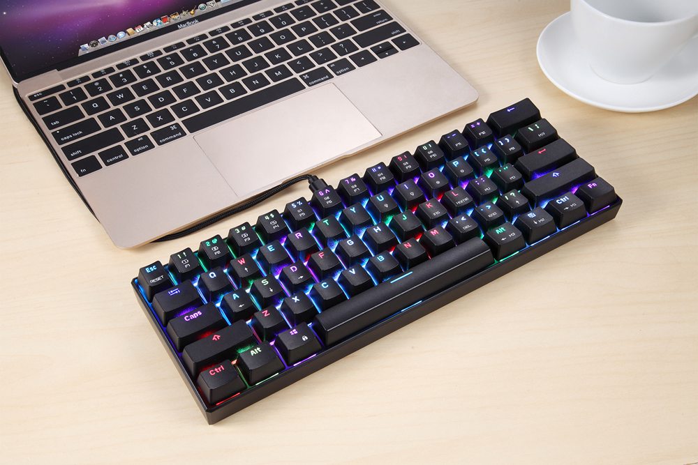 Customized 61keys Wired 17-RGB Small Gaming Keyboard