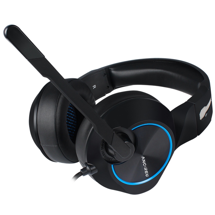 Customized Blue Gaming Headphones With RGB