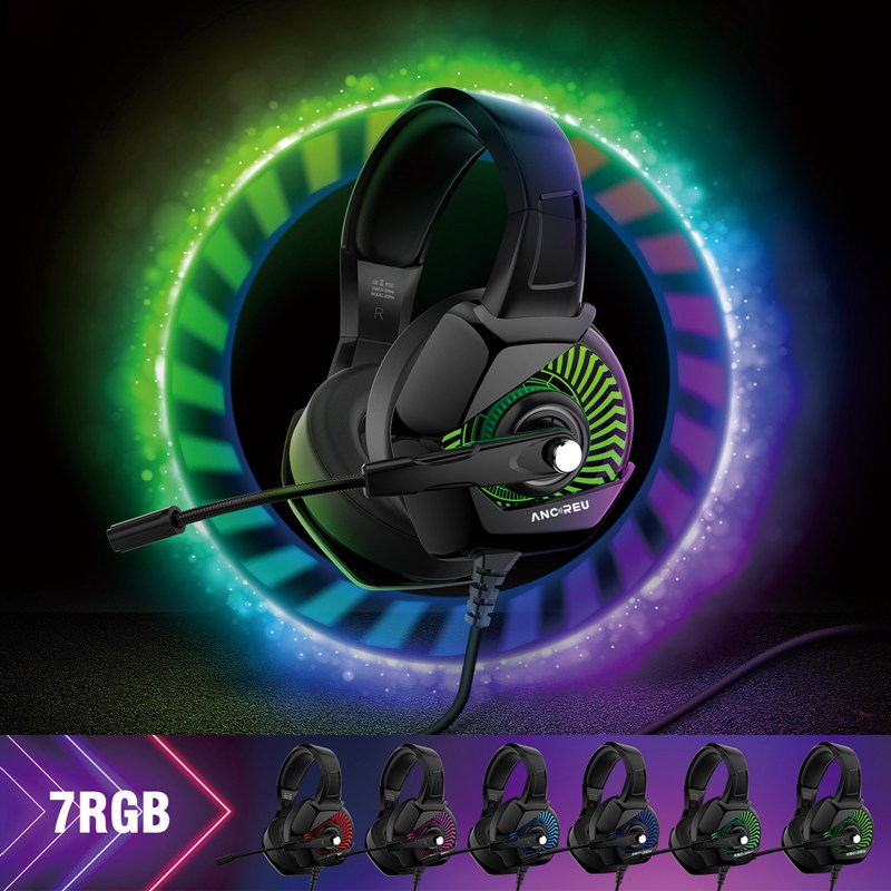 Custom Gaming Wired Headphones With 7 RGB