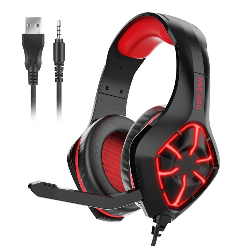 Custom RGB Wired Gaming Headphones With Mic