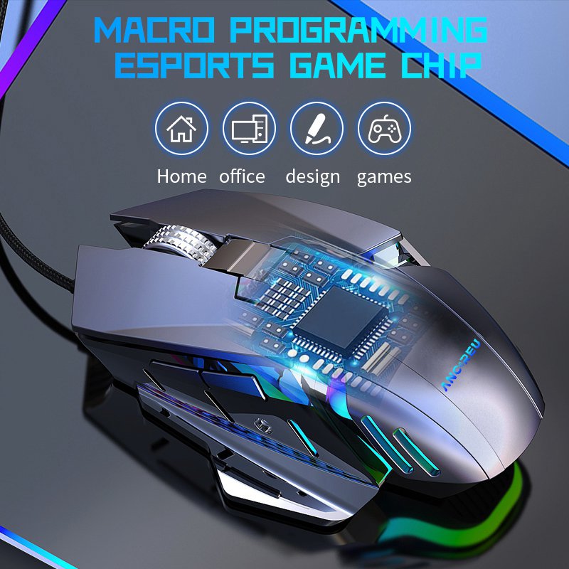 Custom 7200DPI RGB Lighting Ergonomic Gaming Mouse