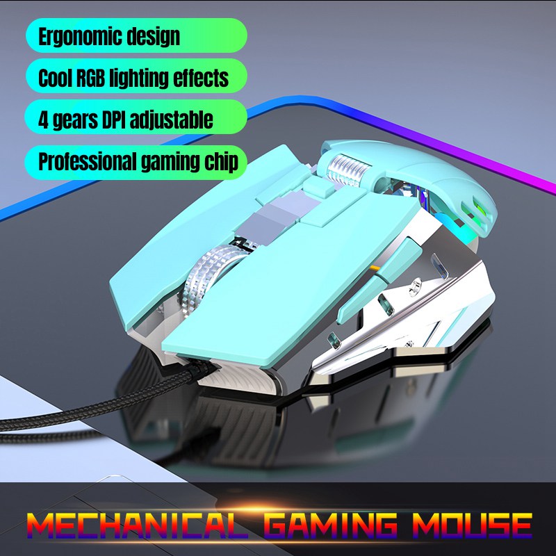 Custom 7200DPI RGB Lighting Ergonomic Gaming Mouse