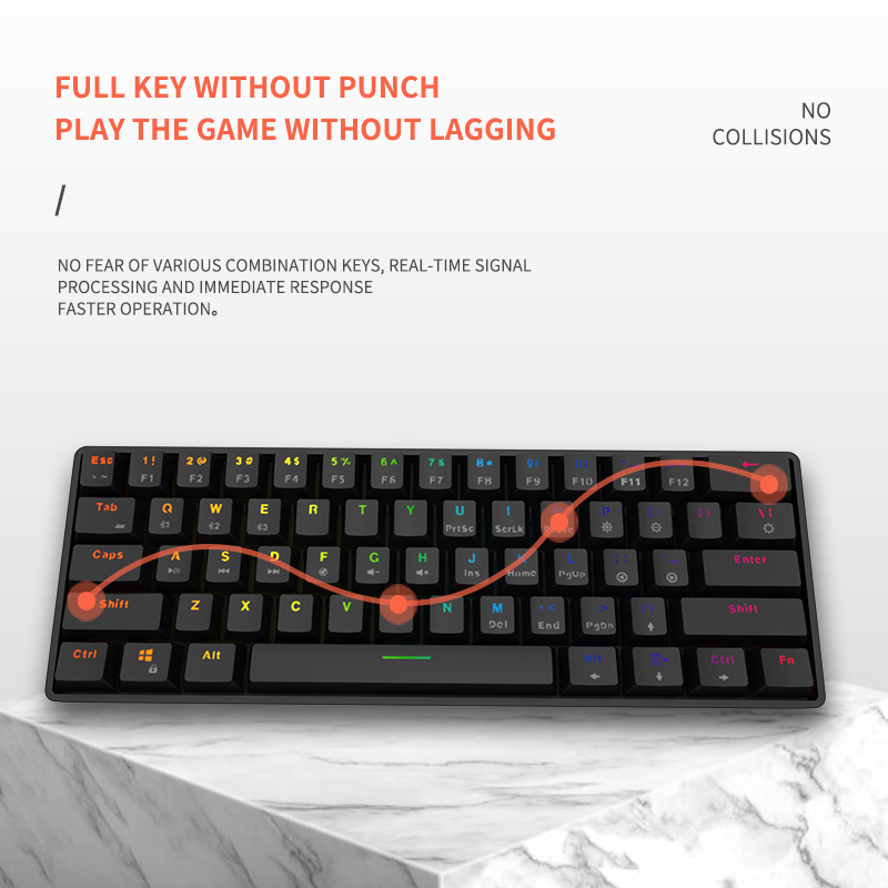 Custom 61 Keys Mini Dual-Mode Bluetooth Mechanical Keyboard