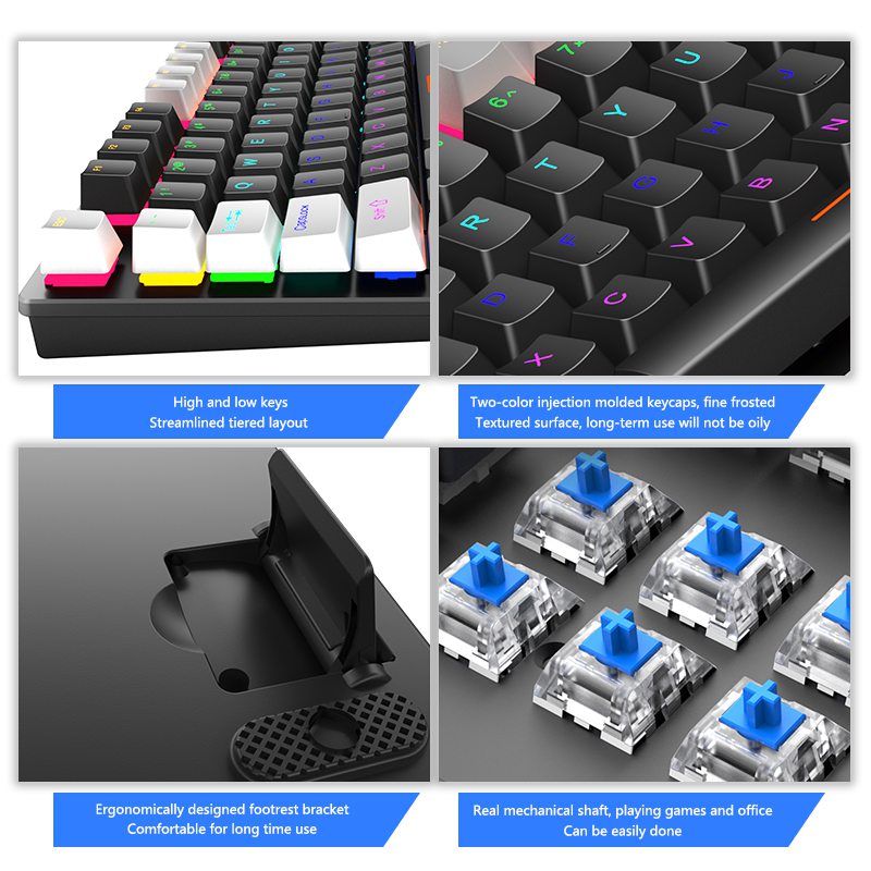 Factory Wired Gaming Keyboard With 87 Keys
