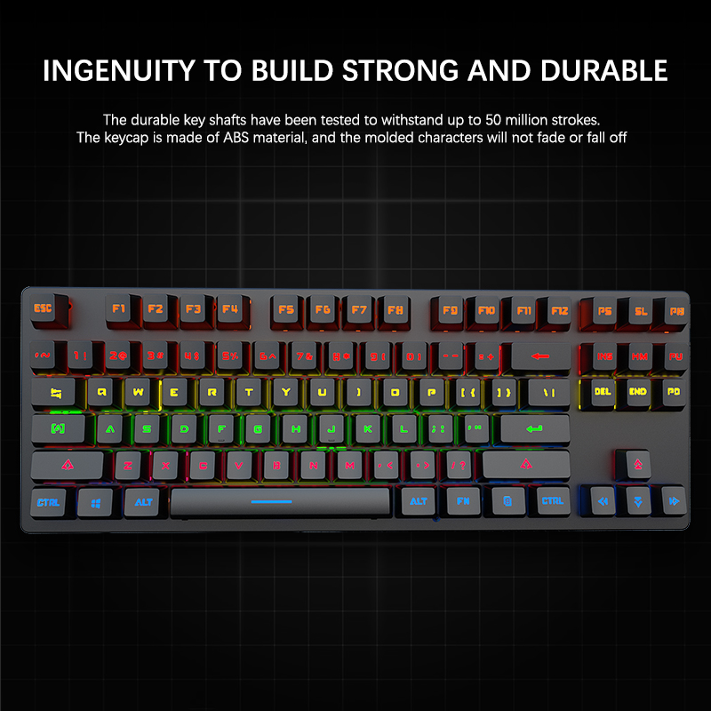 Factory Price 87 Keys Computer USB Wired Mechanical Keyboard