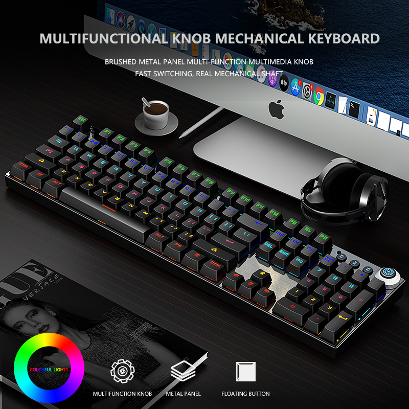  Custom 104 Keys RGB Backlit 75% Mechanical Gaming Keyboard