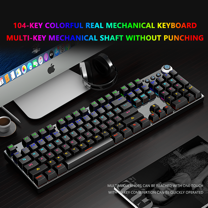  Custom 104 Keys RGB Backlit 75% Mechanical Gaming Keyboard