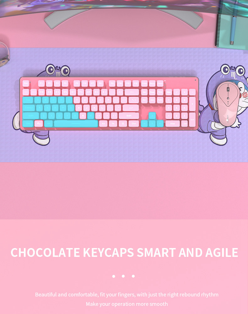 OEM Wireless Keyboard and Mouse Chocolate Keycaps