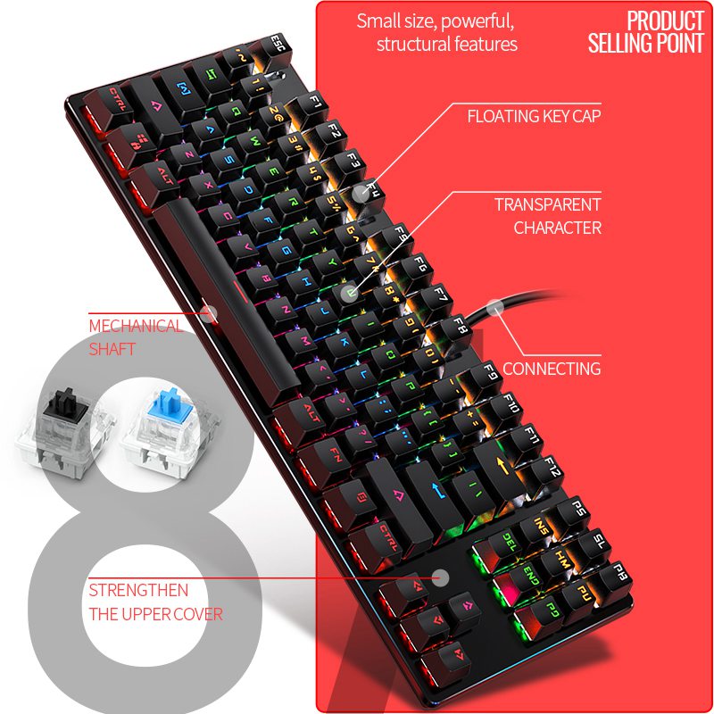 Factory Best Affordable Gaming Keyboard With Double Color Injection Molding Button